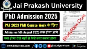JPU PhD Course Work 2025 PhD Admission Test 2025